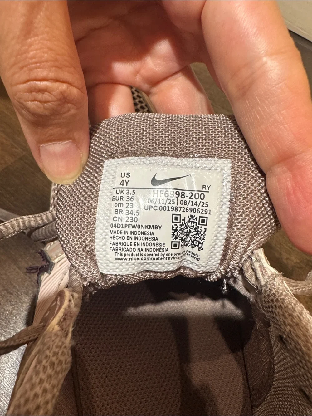 Nike kids Lavender and Gray Athletic Running Shoes